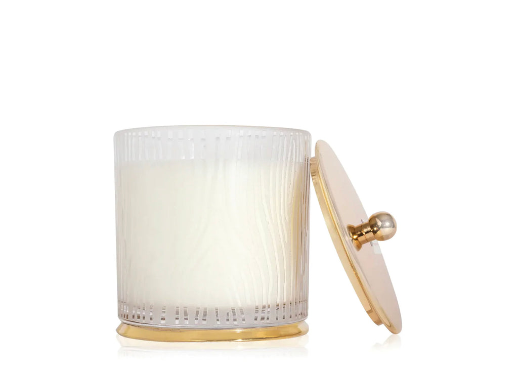 THYMES FRASIER FIR GILDED FROSTED WOOD GRAIN LARGE CANDLE