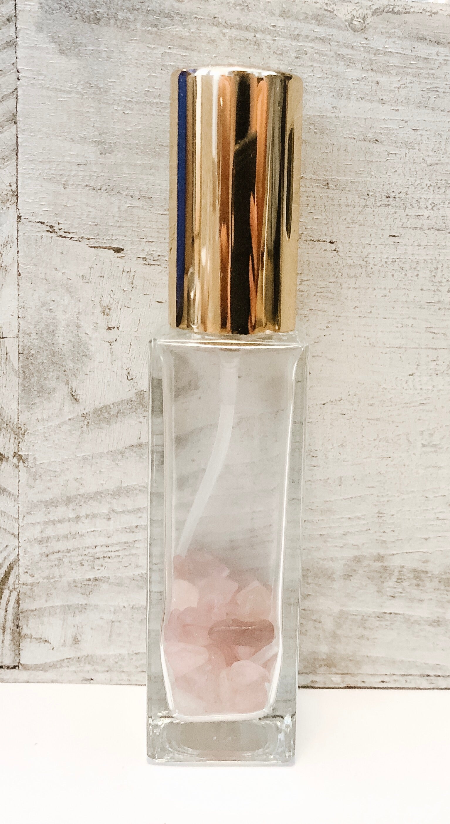 Large Square Glass Spray with Gold Top - andoveco
