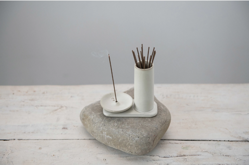 Stoneware Incense Dish and Holder - andoveco